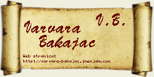 Varvara Bakajac vizit kartica